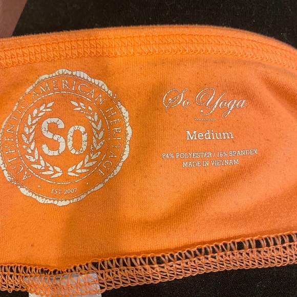 SO Black & orange cropped leggings - Picture 3 of 5